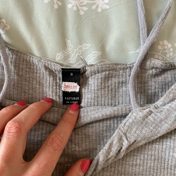 Factorie Light Gray Ribbed Tank - Picture 2 of 3